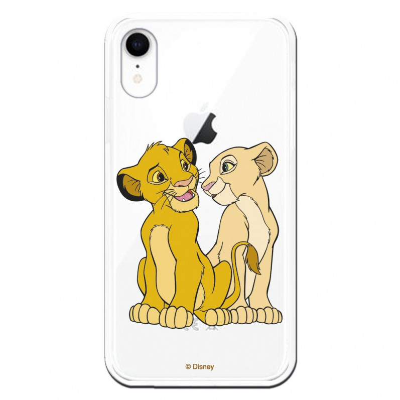 Coque Officielle Disney Simba et Nala transparente pour iPhone XR - Le Roi Lion