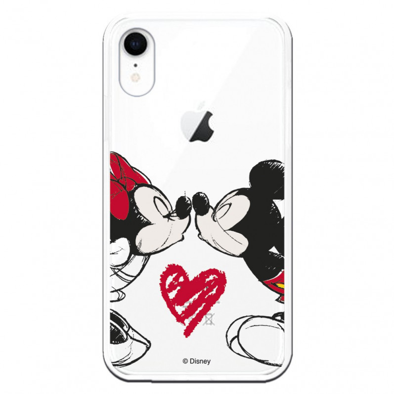 Coque pour iPhone XR Oficielle de Disney Mickey et Minnie Bisou - Classiques Disney