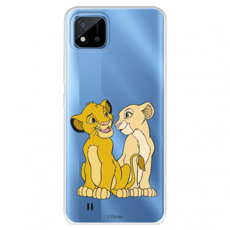 Funda para Realme 8i Oficial de Disney Simba y Nala Silueta - El Rey León