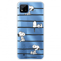 Funda para Realme 8i Oficial de Peanuts Snoopy rayas - Snoopy