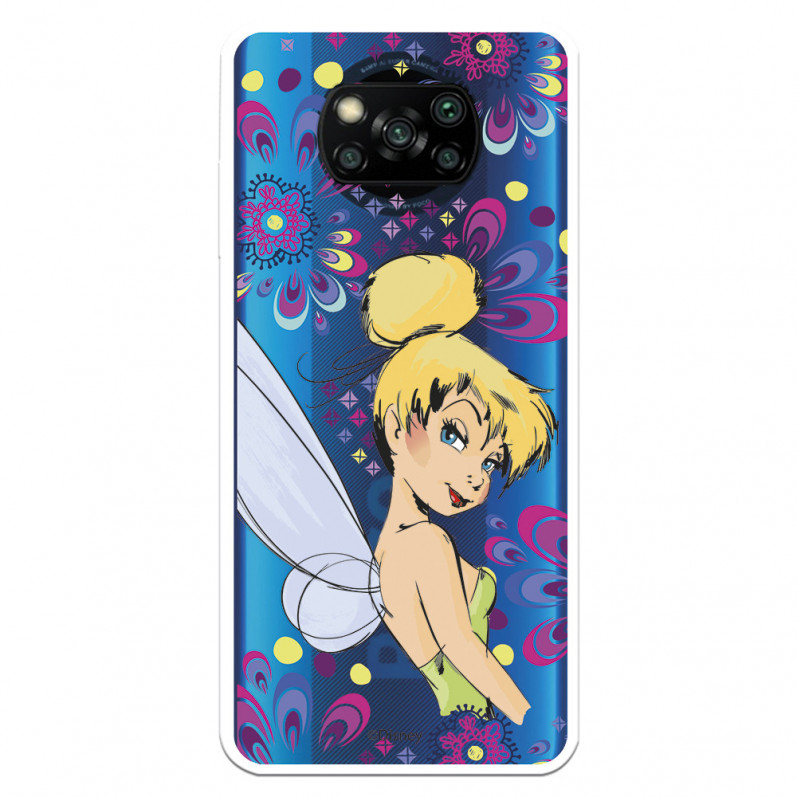 Coque pour Xiaomi Poco X3 Pro Disney Officiel Clochette Fleurs - Peter Pan