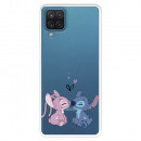 Funda para Samsung Galaxy M22 Oficial de Disney Angel & Stitch Beso - Lilo & Stitch