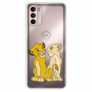 Funda para Motorola Moto G41 Oficial de Disney Simba y Nala Silueta - El Rey León