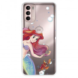 Funda para Motorola Moto G41 Oficial de Disney Ariel y Sebastián Burbujas - La Sirenita