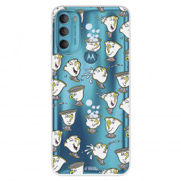 Funda para Motorola Moto G71 5G Oficial de Disney Chip Potts Siluetas - La Bella y la Bestia