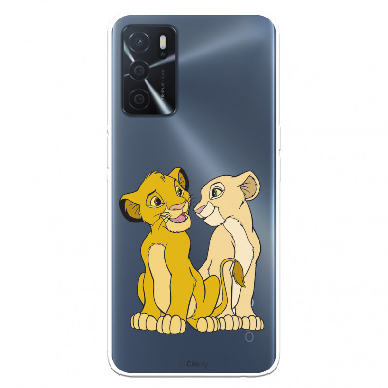 Coque pour Oppo A16s Disney Officiel Simba et Nala Silhouette - Le Roi Lion