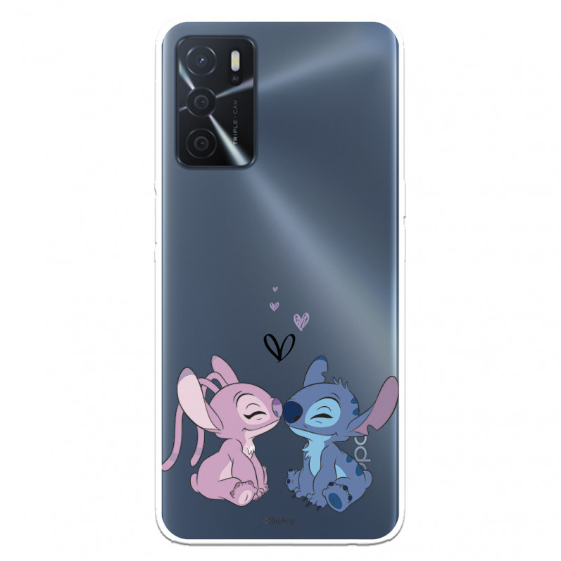 Coque pour Oppo A16s Disney Officiel Angel & Stitch Bisou - Lilo & Stitch