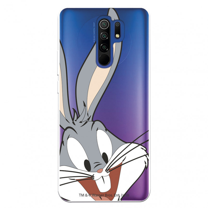 Coque pour Xiaomi Redmi 9 Officielle de Warner Bros Bugs Bunny Silhouette Transparente - Looney Tunes