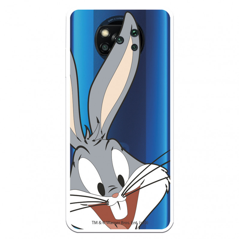 Coque pour Xiaomi Poco X3 Officielle de Warner Bros Bugs Bunny Silhouette Transparente - Looney Tunes