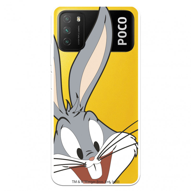 Coque pour Xiaomi Poco M3 Officielle de Warner Bros Bugs Bunny Silhouette Transparente - Looney Tunes