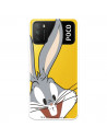 Coque pour Xiaomi Poco M3 Officielle de Warner Bros Bugs Bunny Silhouette Transparente - Looney Tunes