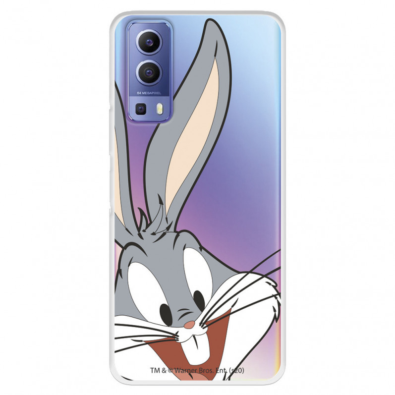 Coque pour Vivo Y72 5G Officielle de Warner Bros Bugs Bunny Silhouette Transparente - Looney Tunes