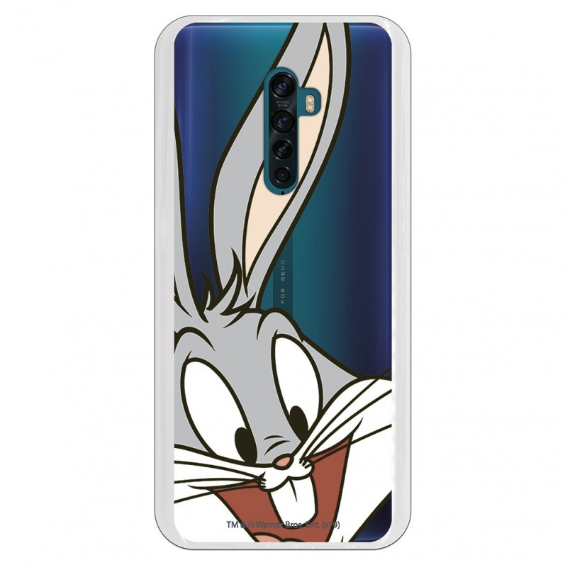 Coque pour Oppo Reno2 Officielle de Warner Bros Bugs Bunny Silhouette Transparente - Looney Tunes