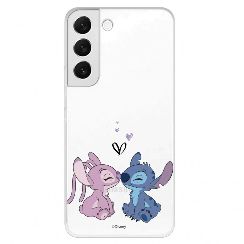 Coque pour Samsung Galaxy S22 Plus Disney Officiel Angel & Stitch Bisou - Lilo & Stitch