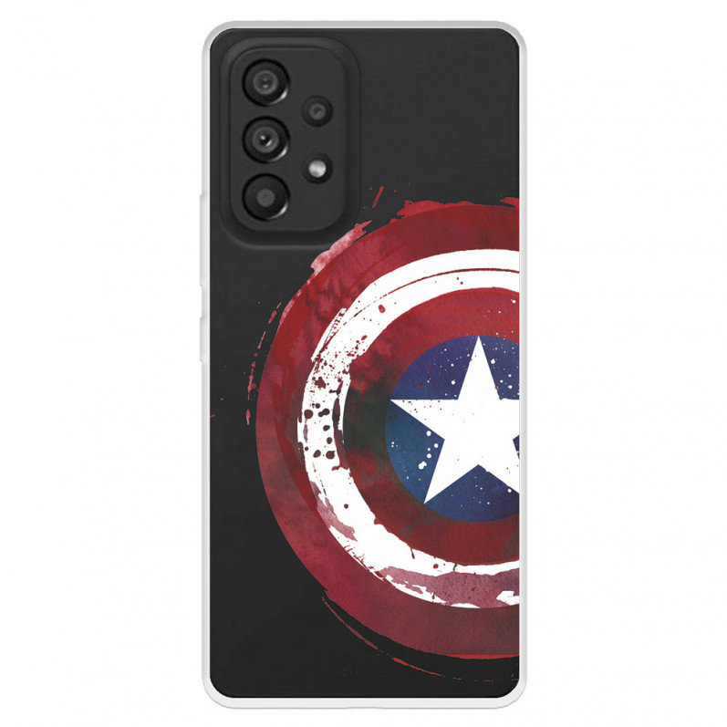 Funda para Samsung Galaxy A53 Oficial de Marvel Capitán América Escudo Transparente - Marvel