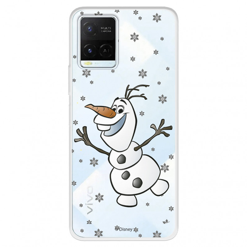 Funda para Vivo Y33s Oficial de Disney Olaf Transparente - Frozen