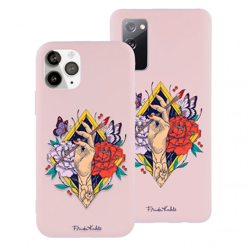 Coque Officielle Frida Kahlo - Illustration Pinceau avec Main