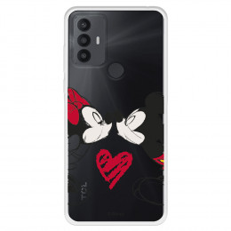 Funda para TCL 30 SE Oficial de Disney Mickey y Minnie Beso - Clásicos Disney