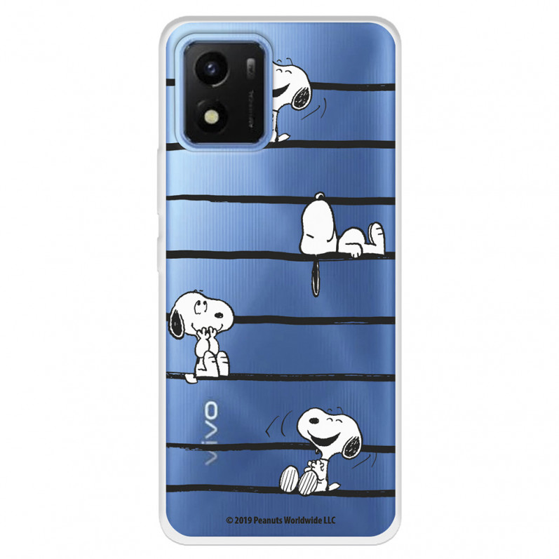 Funda para Vivo Y01 Oficial de Peanuts Snoopy rayas - Snoopy