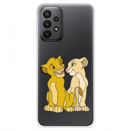 Funda para Samsung Galaxy A23 5G Oficial de Disney Simba y Nala Silueta - El Rey León