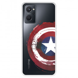 Funda para Realme 9i Oficial de Marvel Capitán América Escudo Transparente - Marvel