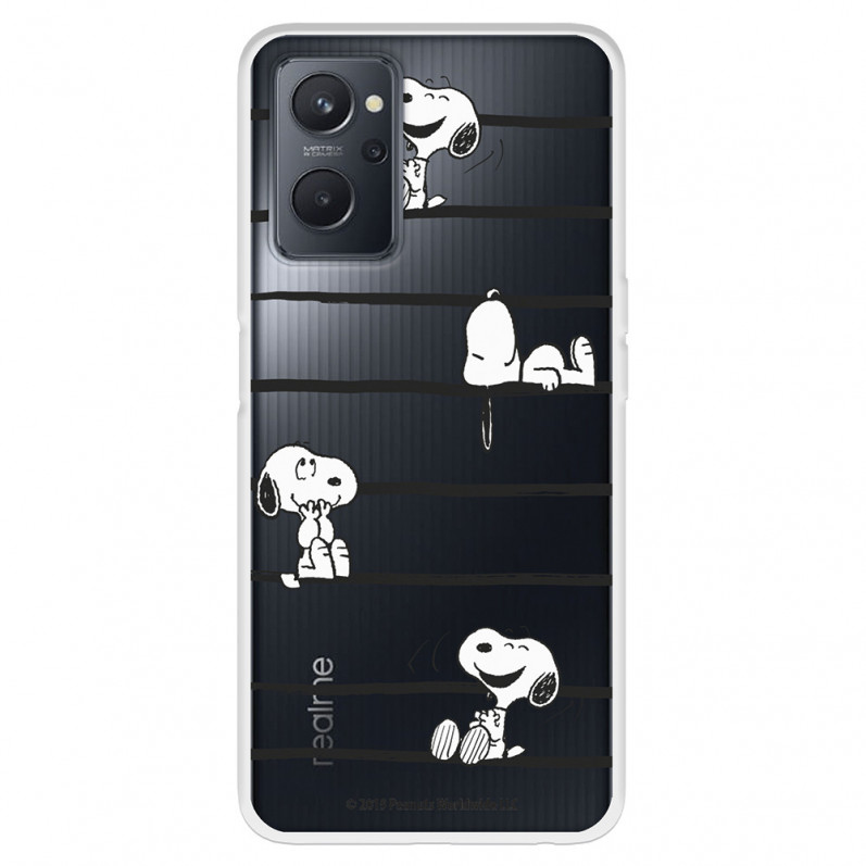 Funda para Realme 9i Oficial de Peanuts Snoopy rayas - Snoopy