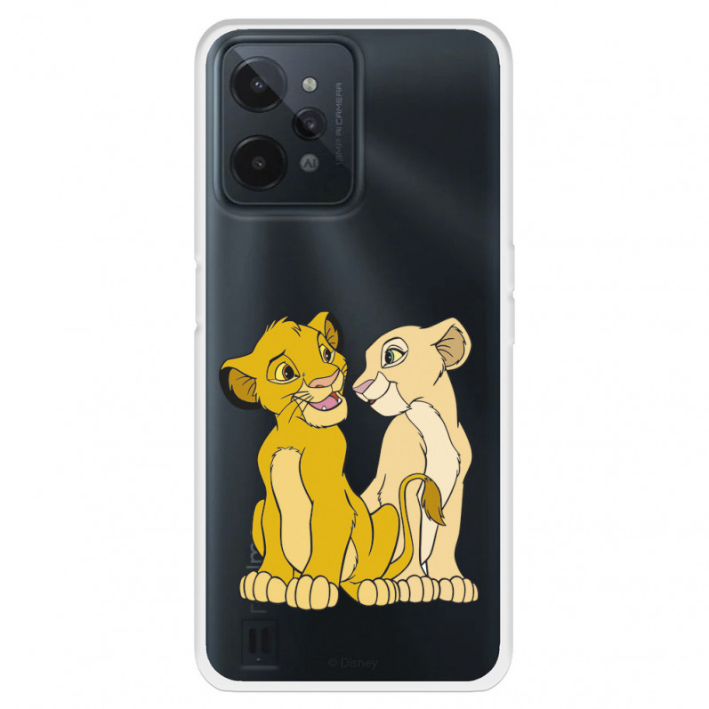 Funda para Realme C31 Oficial de Disney Simba y Nala Silueta - El Rey León