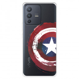 Funda para Vivo V23 Oficial de Marvel Capitán América Escudo Transparente - Marvel