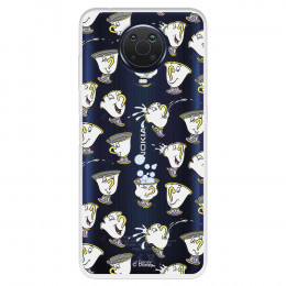 Funda para Nokia G10 Oficial de Disney Chip Potts Siluetas - La Bella y la Bestia