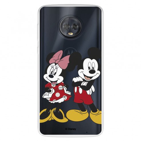 Funda para Motorola Moto G6 Oficial de Disney Mickey y Minnie Posando - Clásicos Disney