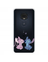 Funda para Motorola Moto G7 Oficial de Disney Angel & Stitch Beso - Lilo & Stitch