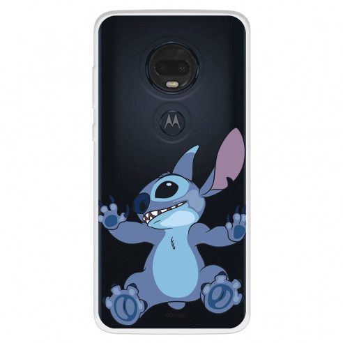 Funda para Motorola Moto G7 Oficial de Disney Stitch Trepando - Lilo & Stitch