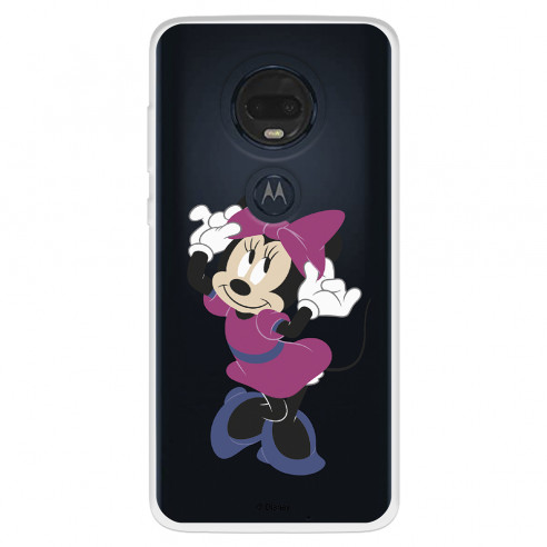 Funda para Motorola Moto G7 Plus Oficial de Disney Minnie Rosa - Clásicos Disney