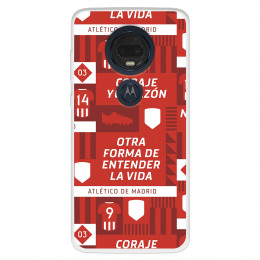 Funda para Motorola Moto G7 Plus del Atlético de Madrid Coraje y corazón  - Licencia Oficial Atlético de Madrid