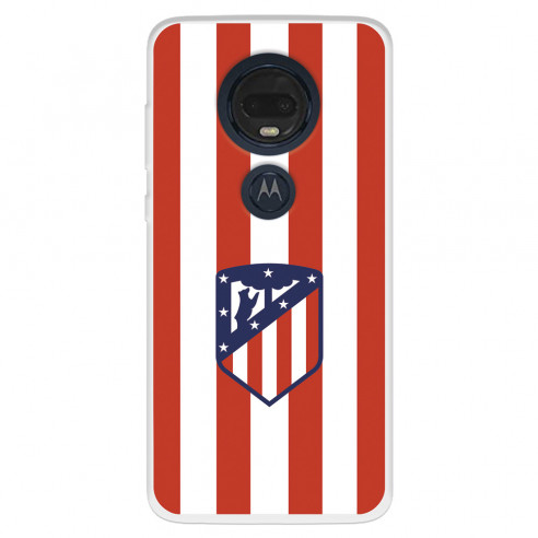 Funda para Motorola Moto G7 Plus del Atlético de Madrid Escudo Rojiblanco  - Licencia Oficial Atlético de Madrid