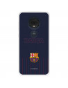 Funda para Motorola Moto G7 Plus del FC Barcelona Barsa Fondo Azul  - Licencia Oficial FC Barcelona