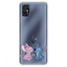 Funda para ZTE Blade V2020 Oficial de Disney Angel & Stitch Beso - Lilo & Stitch