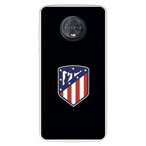 Funda para Motorola Moto G6 del Atlético de Madrid Escudo Fondo Negro  - Licencia Oficial Atlético de Madrid