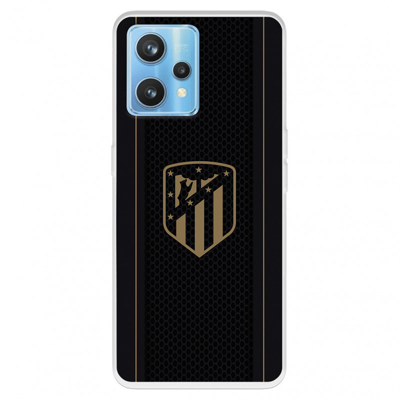 Funda para Realme 9 Pro+ del Atlético de Madrid Escudo Dorado Fondo Negro - Licencia Oficial Atlético de Madrid