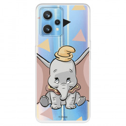 Funda para Realme 9 Pro+ Oficial de Disney Dumbo Silueta Transparente - Dumbo