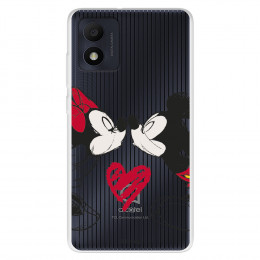 Funda para Alcatel 1B 2022 Oficial de Disney Mickey y Minnie Beso - Clásicos Disney