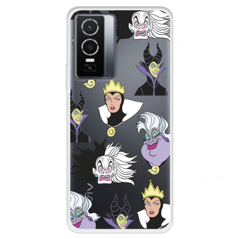 Funda para Vivo Y76 5G Oficial de Disney Villanas Patrón - Villanas Disney