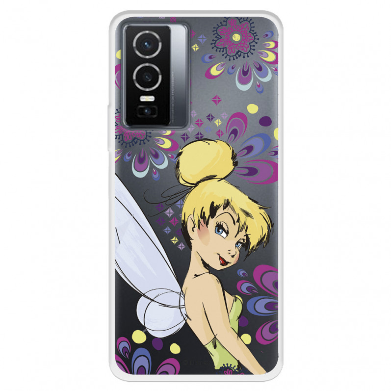 Funda para Vivo Y76 5G Oficial de Disney Campanilla Flores - Peter Pan