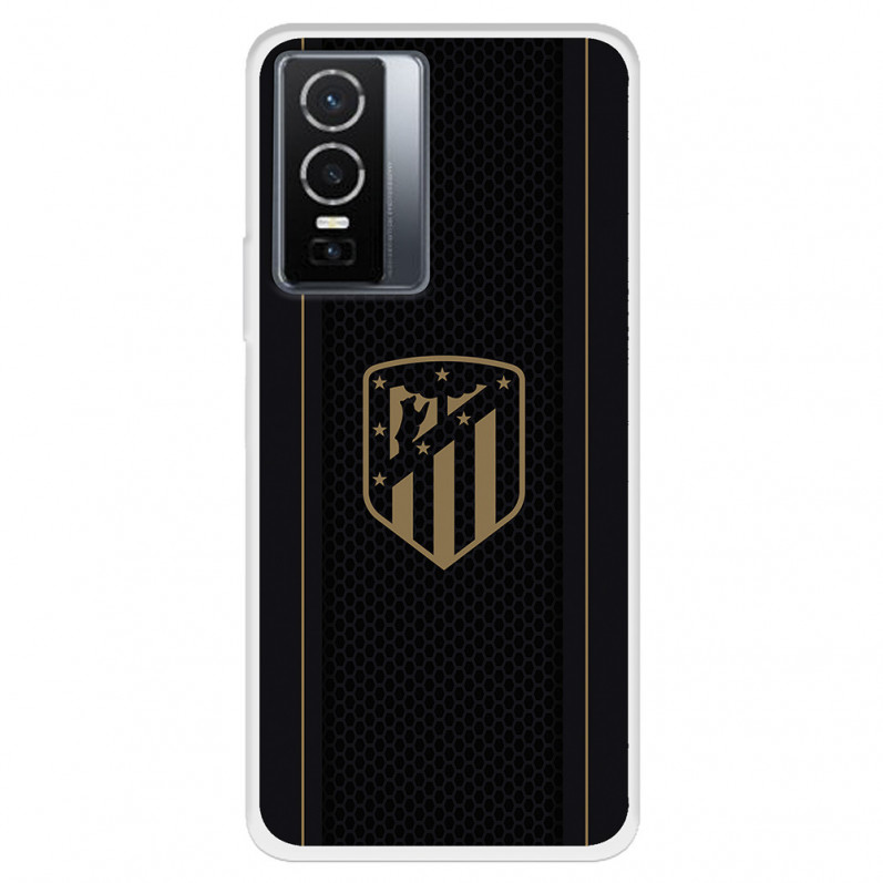 Funda para Vivo Y76 5G del Atlético de Madrid Escudo Dorado Fondo Negro  - Licencia Oficial Atlético de Madrid