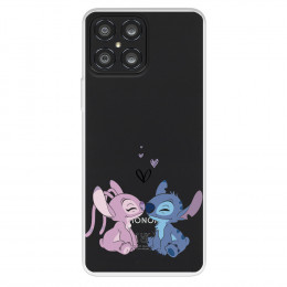 Funda para Huawei Honor X8 Oficial de Disney Angel & Stitch Beso - Lilo & Stitch