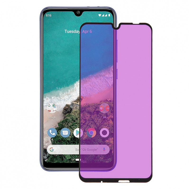 Verre Trempé Complet Anti Blue-Ray Noir pour Xiaomi Mi A3