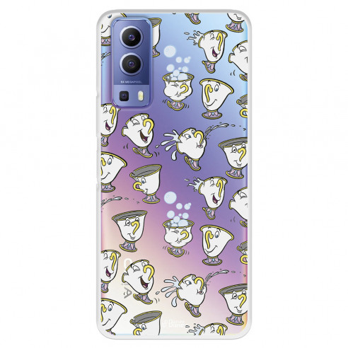 Coque pour Vivo Y52 5G Officielle de Disney Chip Potts Silhouettes - La Belle et la Bête