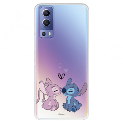 Coque pour Vivo Y52 5G Officielle de Disney Angel & Stitch Bisou - Lilo & Stitch