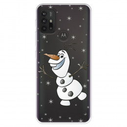 Funda para Motorola Moto G30 Oficial de Disney Olaf Transparente - Frozen