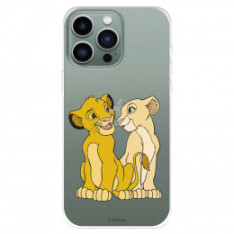 Coque pour iPhone 13 Pro Max Officielle de Disney Simba et Nala Silhouette  - Le Roi Lion